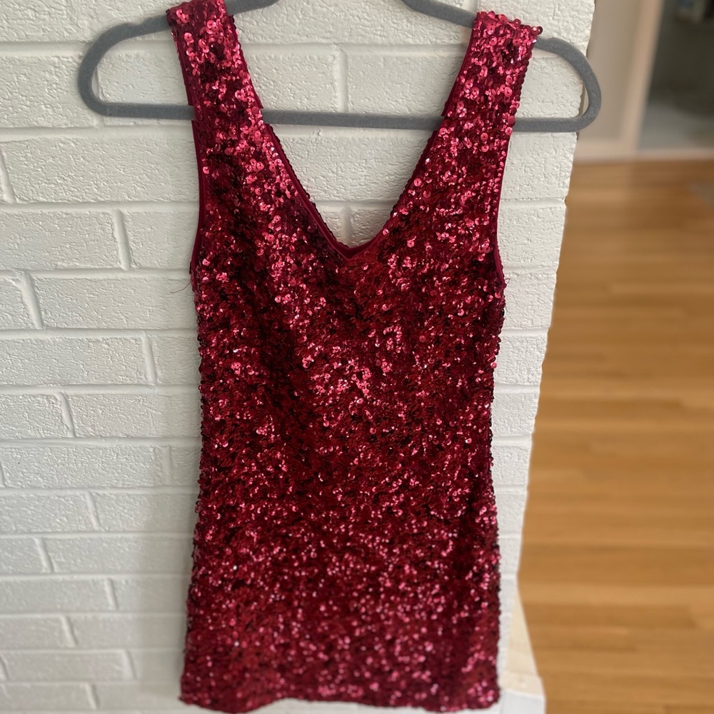 Elegant Red Sequin Dress
